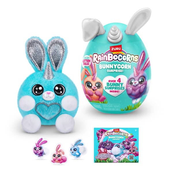 ZURU Rainbocorns Plush Collectible Dolls  4 Surprises Cotton Tails