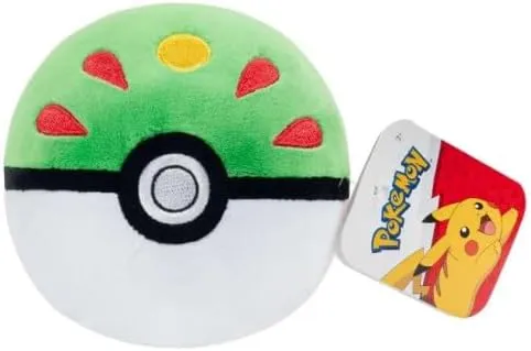 Pokémon 4" Pokeball Plush - Soft Stuffed Poke Ball Toy with Weighted Bottom (Friend Ball)
