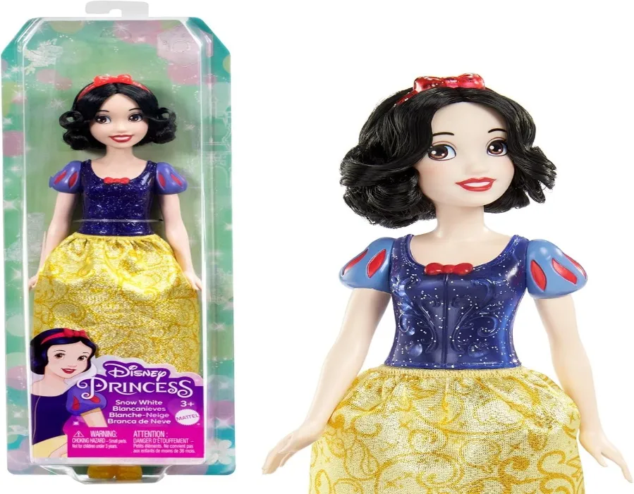 Mattel Disney Princess Snow White Doll in Sparkling Fashion with Removable Skirt, Hairband and Shoes, Posable & Collectible, Inspired by Movie